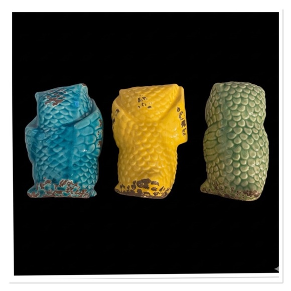 Vintage 3pc collectible Owl figurine set see,hear, speak no evil - Picture 2 of 3